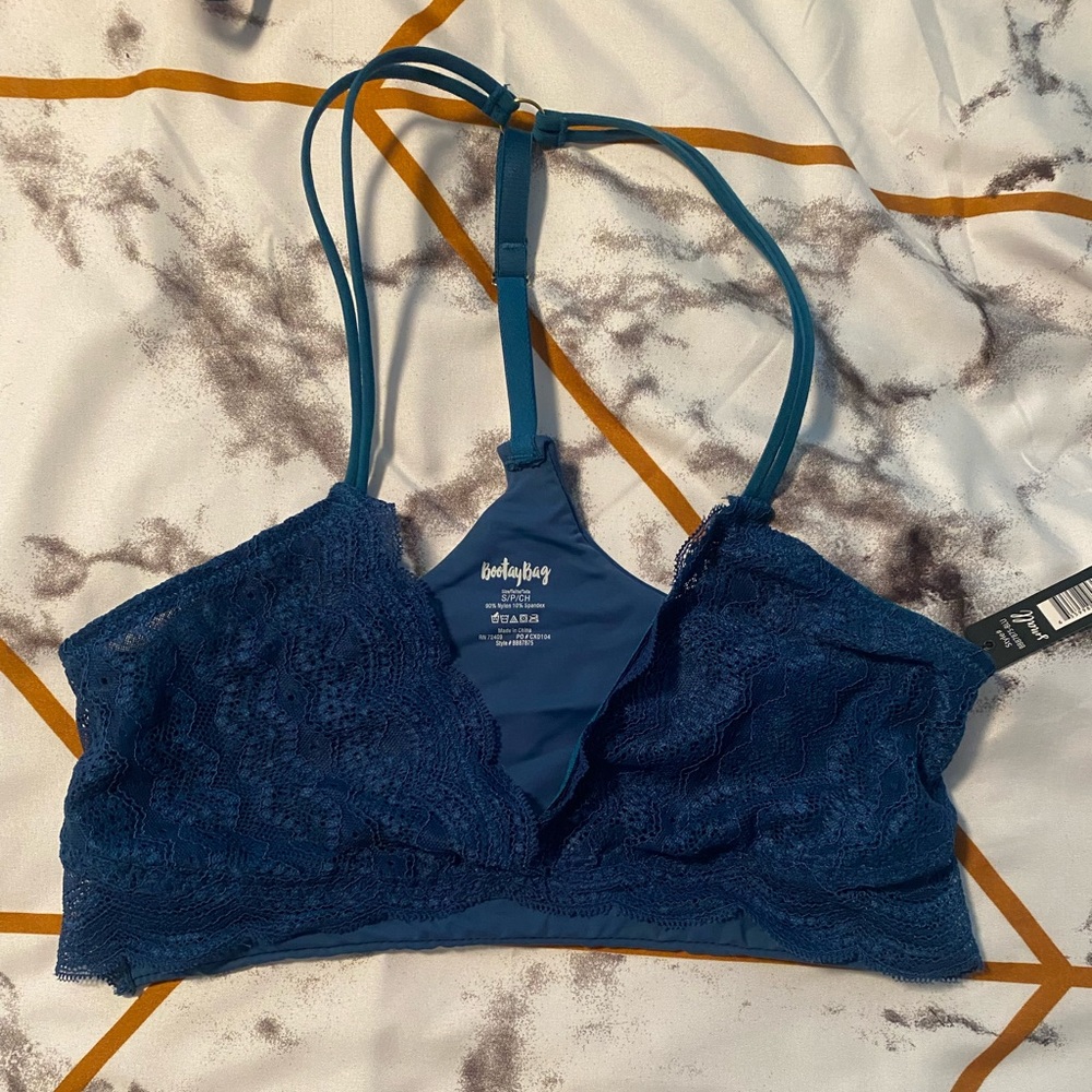 BootayBag blue lace Bralette, size S razorback